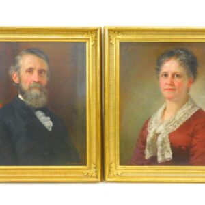 Thomas LeClear (1818-1882) Pair of Marcus and Mary Swift Portraits Late 19th Century Oil on Canvas.