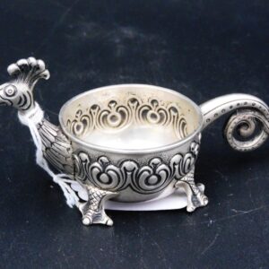 Henrik Moller (1858-1937) Stylized Dragon Silver Master Salt