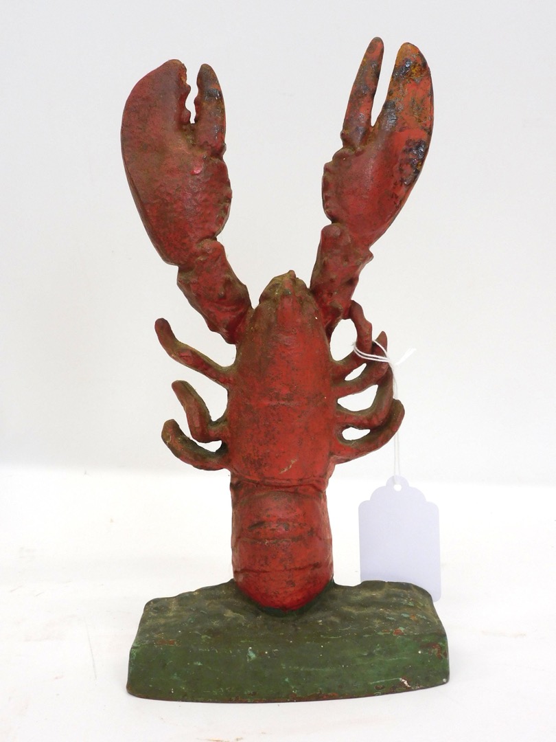 John Doe Rare Cast Iron Lobster Doorstop At Auction Marion Antique Auctions Ma