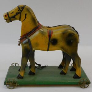 Carved and Painted Horse Pull-Toy by S A Smith. Early 20th-century.