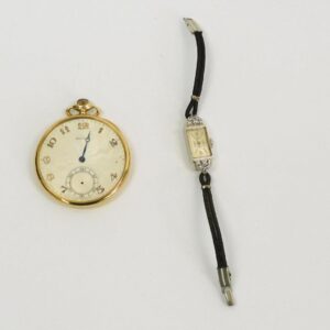 Waltham 14kt Gold Pocket Watch & Eloga Diamond Wristwatch