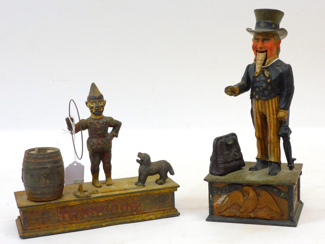 Mechanical Banks by Shepard Hardware Co. - Uncle Sam and Trick Dog