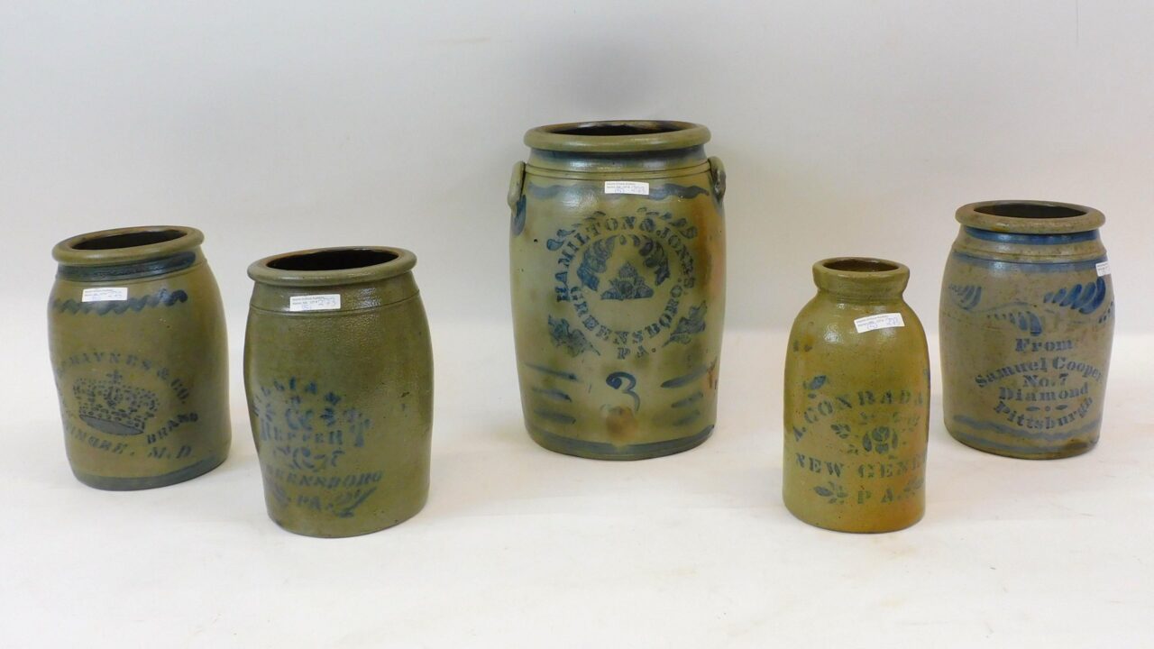 American Stoneware Crocks with Advertising