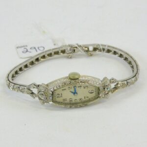 Orano Ladies Art Deco Platinum and Diamond Wristwatch