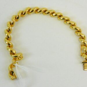 20th Century 14 kt Gold Designer Rope Twist Style Bracelet by Unknown Artist