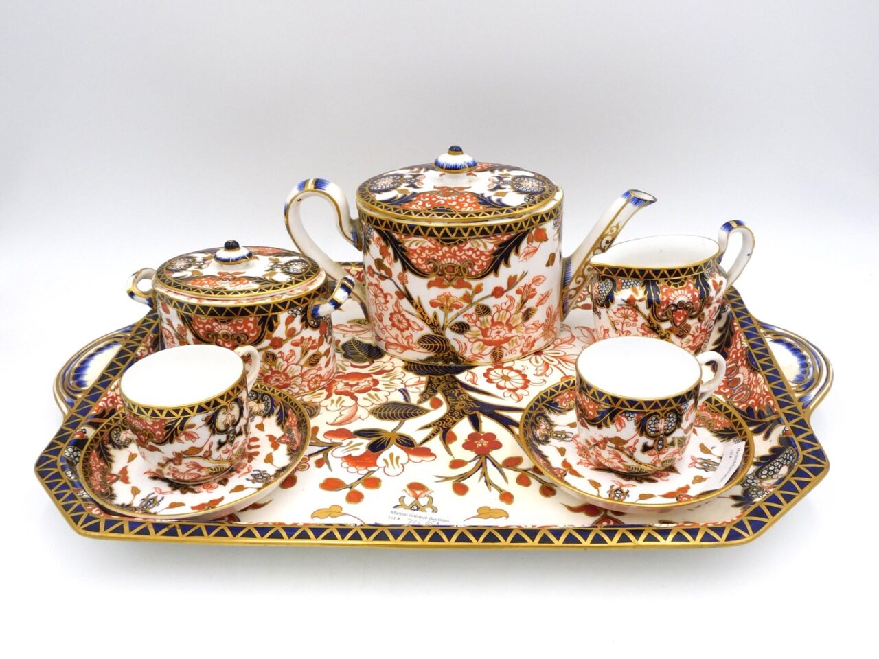 Royal Crown Derby Porcelain Tea Set with Tray