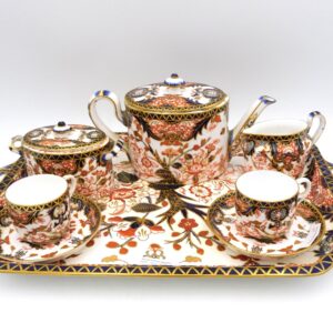 Royal Crown Derby Porcelain Tea Set with Tray