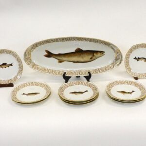 Late 19th/Early 20th Century T&V Limoges Porcelain Fish Set by Unknown Artist