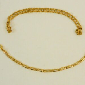 Two 14kt Yellow Gold Designer Bracelets by Unknown Artist. 20th century. Link design. 7" length. 14.4 dwt.