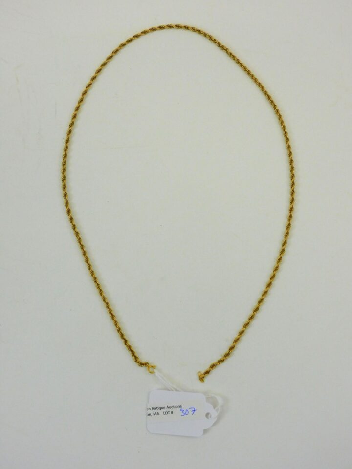 20th Century 14 kt Yellow Gold Rope Necklace