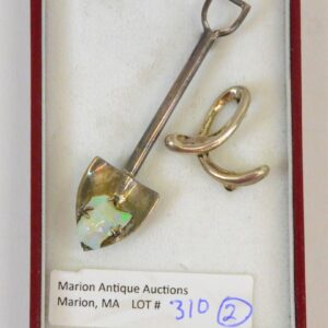 Elsa Peretti Tiffany & Co. Sterling Silver Alphabet Pin and Opal Nugget Shovel