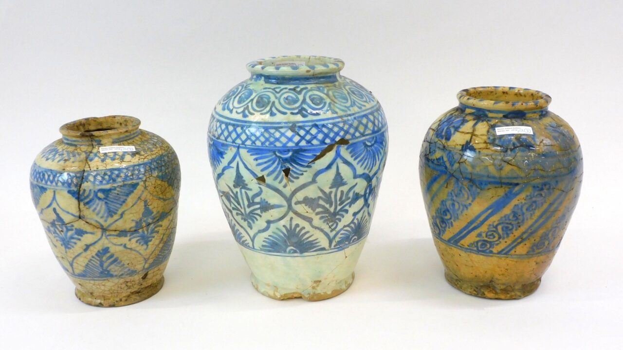 Islamic Mamluk Blue and White Jars