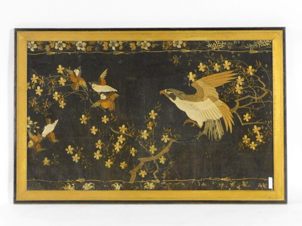 Late 19th Century Japanese Needlework on Silk