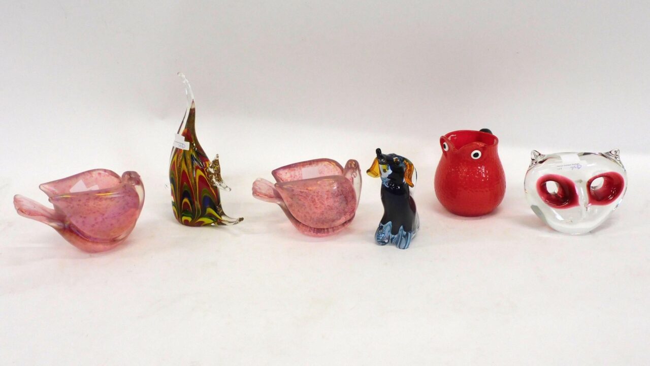 Italian blown glass sculptures by Murano