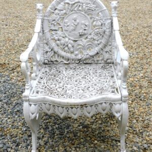 Ornate Cast Iron Garden Chair by Unknown Artist "Summer" 19th Century