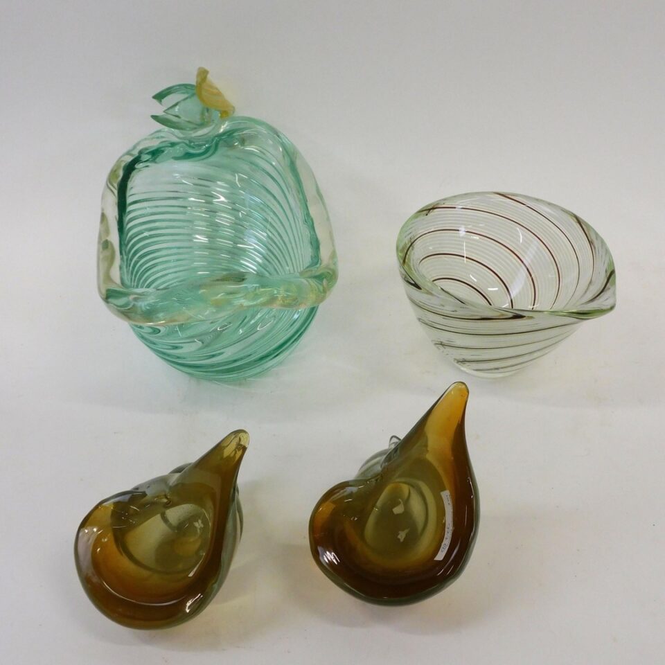 Italian blown glass bowls by Murano