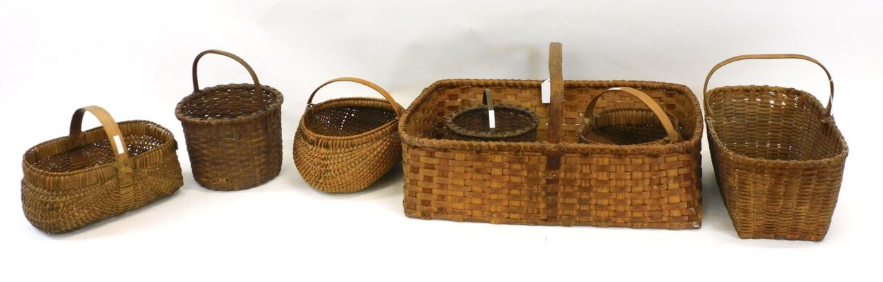 19th Century Splint Handled Baskets by Unknown Artist