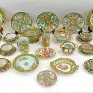 Chinese Export Porcelain Rose Medallion Lot by Unknown Artist