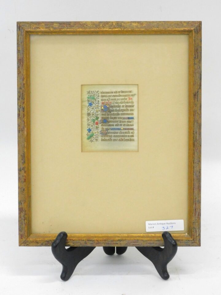 15th/16th Century Illuminated Manuscript Page from Book of Hours "I Will Give You My Lord"