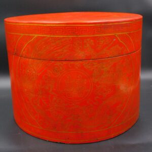 Chinese Imperial Lacquer Hat Box with Dragon and Phoenix Motifs