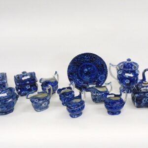 Early 19th Century Blue Staffordshire Floral Tableware Collection by Unknown Artist