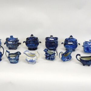 English Historic Blue Staffordshire Pottery Collection by Various Artists