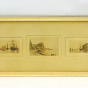 Lemuel D Eldred (1848-1921) Etching Triptych: Whaleship