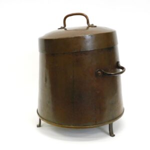 18th Century Copper Coal Canister Bucket with Dovetail Construction by Unknown Artist