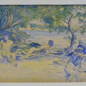 After John Singer Sargent. The Bathers. Early 20th-century Watercolor and mixed media on paper.