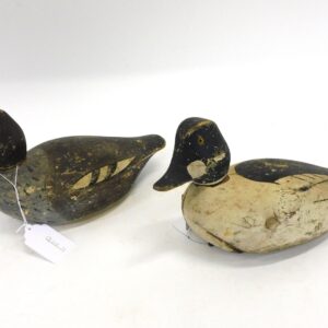 Rufus S. Whitney Carved Wooden Golden Eye Decoys Drake and Hen