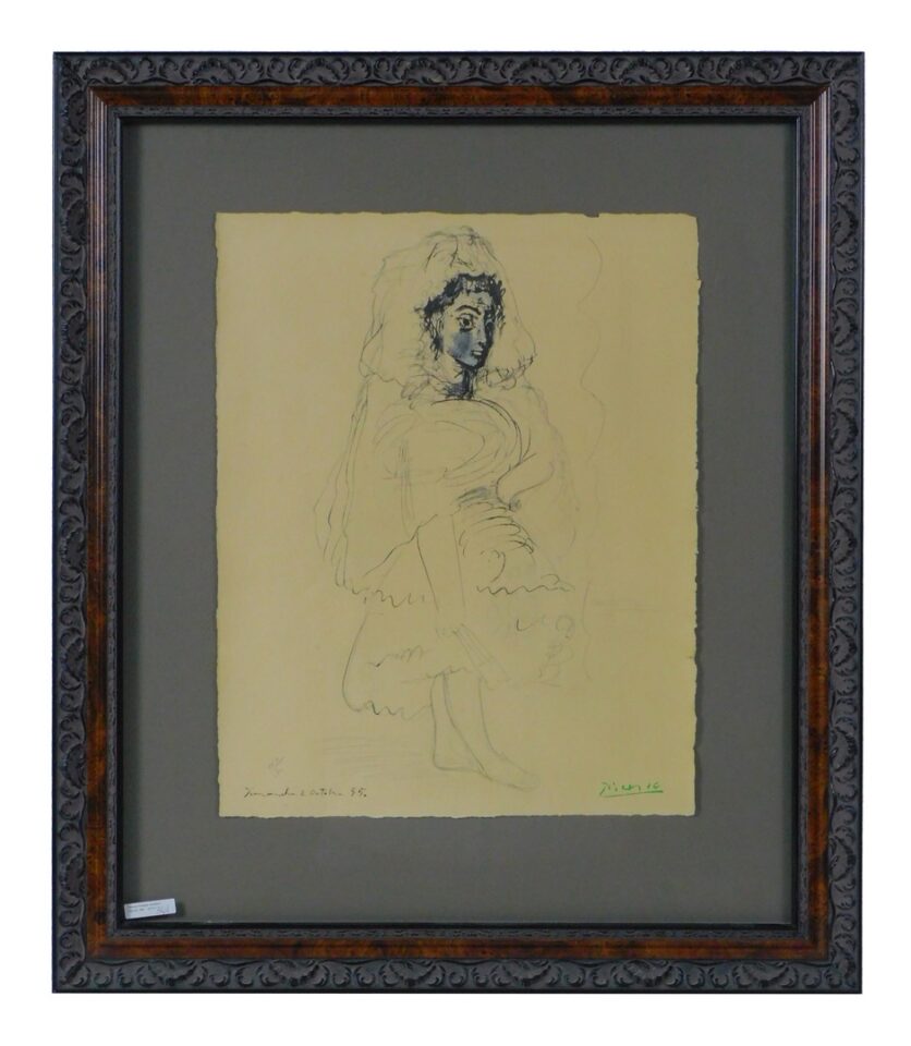 Pablo Picasso Jacqueline en Espagnole Lithograph Circa 1967 Auction Catalog Art Sale.