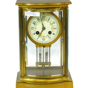 French Brass Crystal Regulator Clock by Unknown. Late 19th / early 20th century.