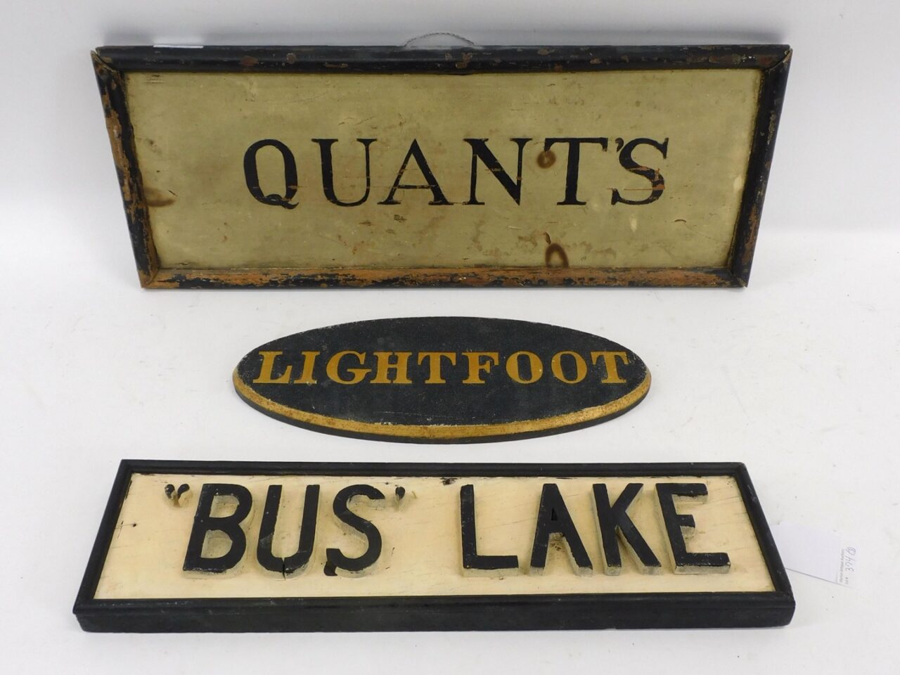 Late 19th Century Wooden Signs: "Quant's"