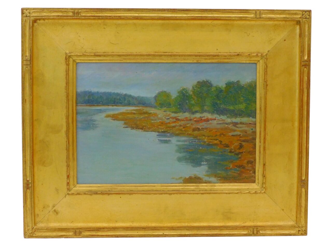 Frank Warren Marshall River Scene Oil Painting 19th/20th Century.