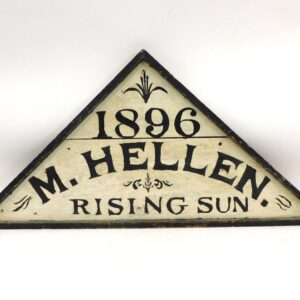 M. Hellen 1896 Rising Sun Wooden Sign