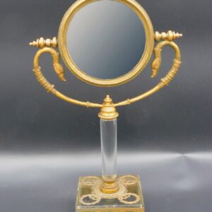 French Neoclassical Gilt Bronze Vanity Mirror