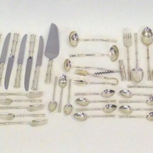 Tiffany & Co. Sterling Silver Bamboo Flatware Set. Mid 20th century. 181 pieces. Excellent condition with original bags.