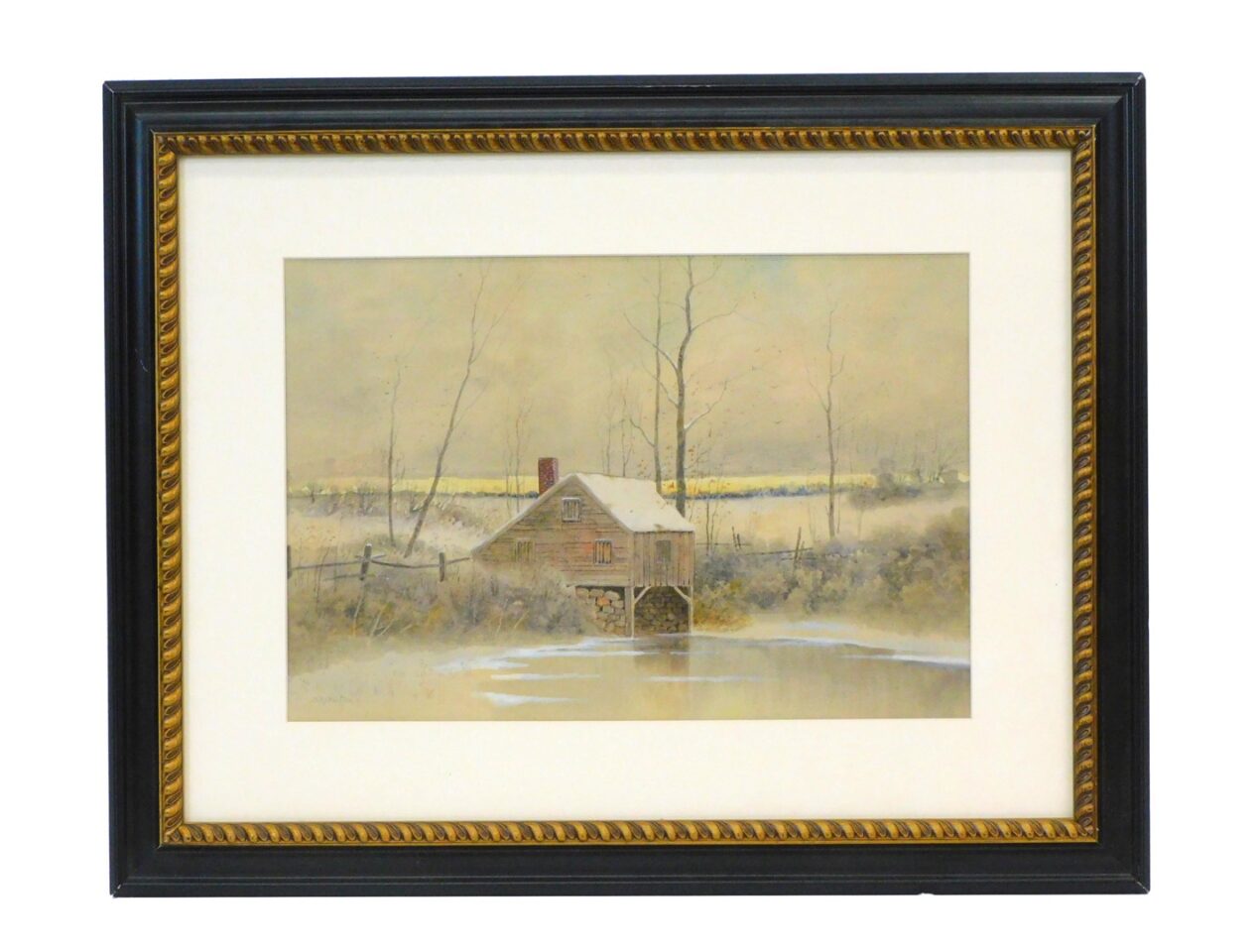 Samuel R. Chaffee Seekonk Mill Watercolor 1910 Landscape Painting