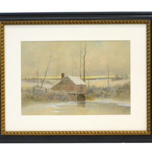 Samuel R. Chaffee Seekonk Mill Watercolor 1910 Landscape Painting