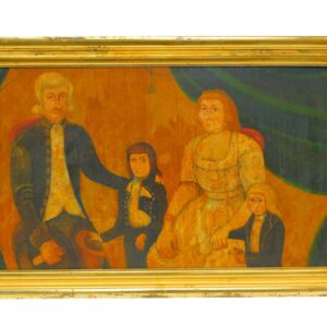 Silas Rhykill Family Portrait 1803 American School Oil on Board Antique Auction Catalog