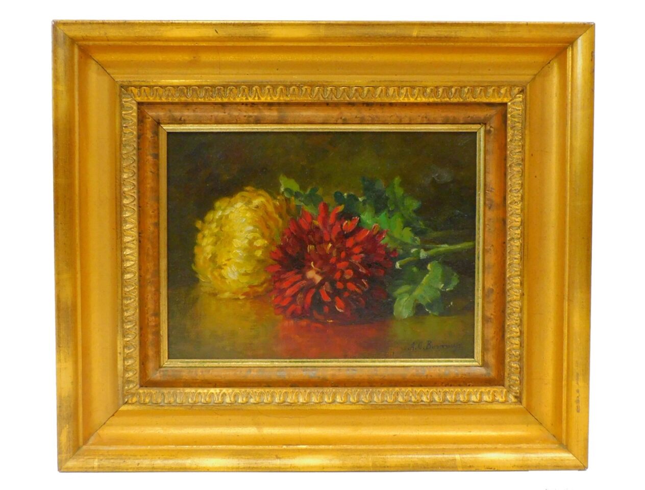 A.C. Burrows (19th century) Still Life of Chrysanthemums