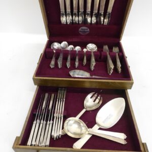 Georg Jensen Sterling Silver Pyramid Pattern Flatware Set