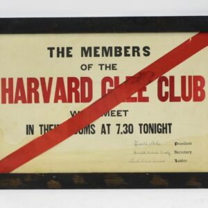 Harvard Glee Club Meeting Sign