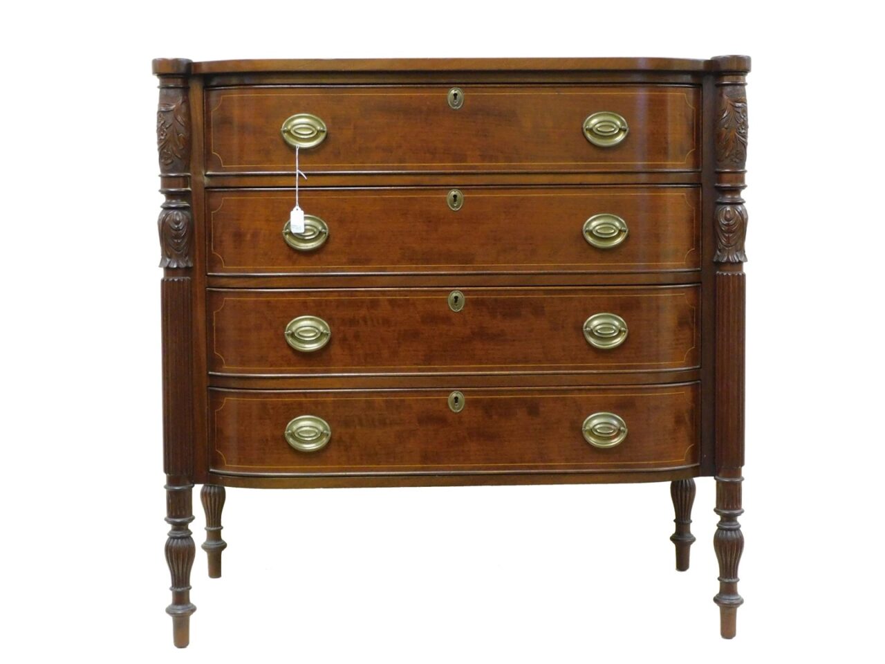 Henry F Miller Federal Style Mahogany Chest of Drawers