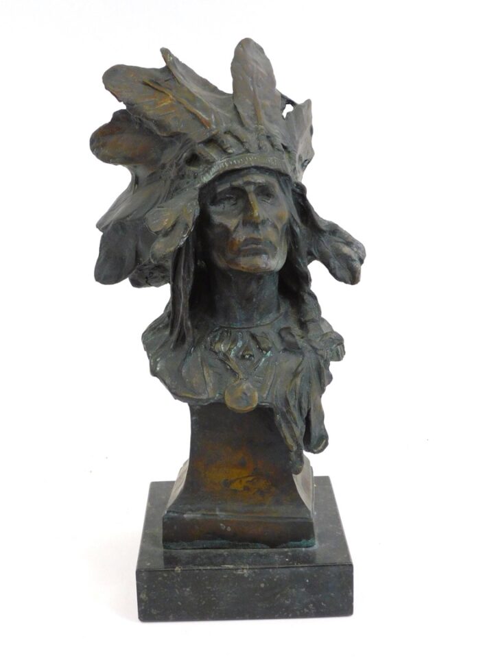 Charles Humphriss Bronze "Indian Chief" 20th Century