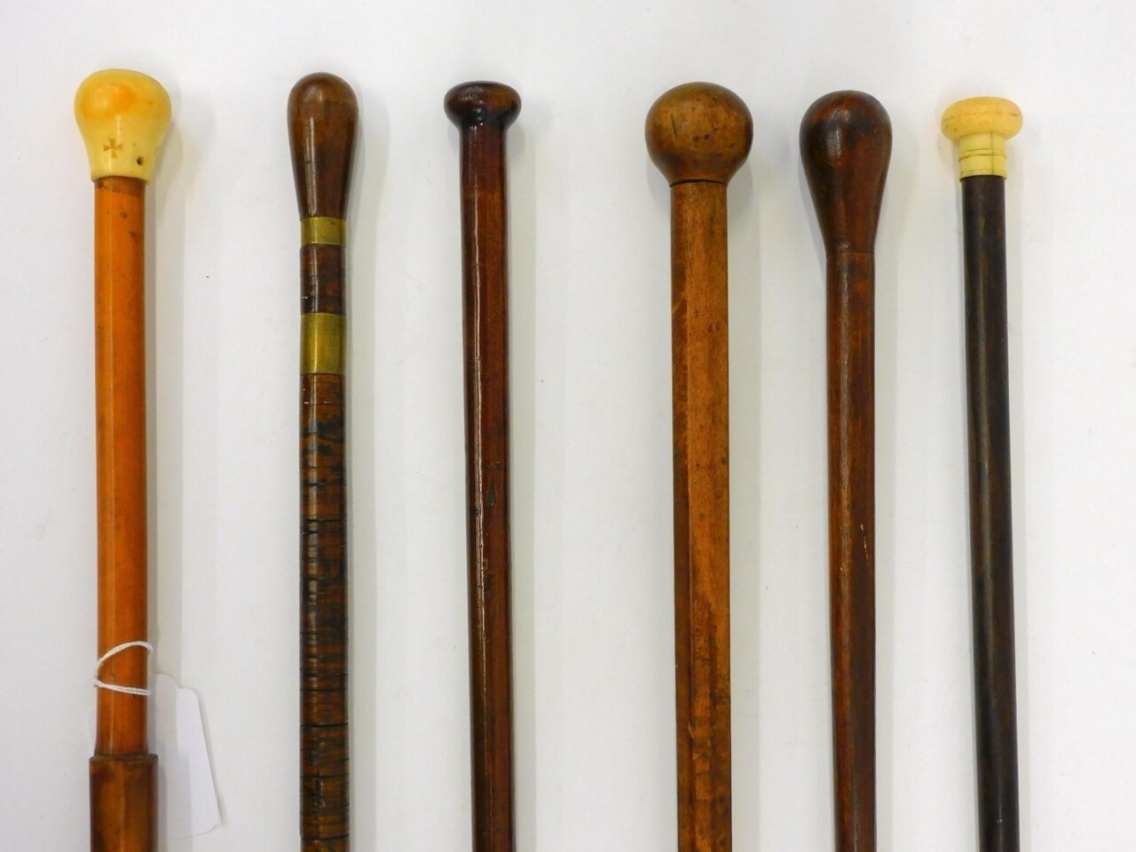 Collection of (6) Walking Sticks by Various Artists. 19th Century.