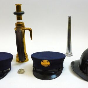 Fire Department Collectibles by Unknown Artist. 20th century. Uniform caps