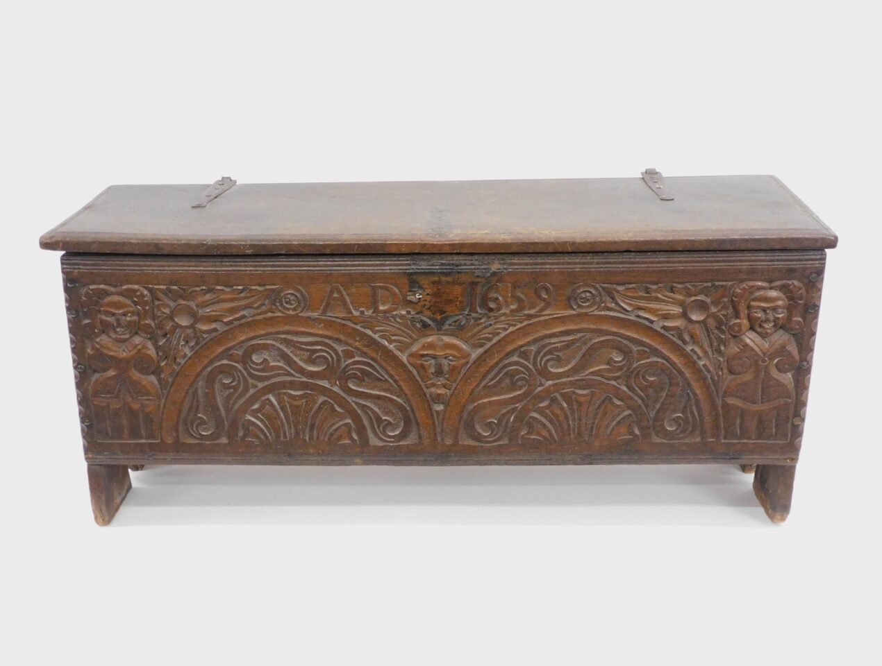 Jacobean Lift-Top Blanket Box by Unknown Artist