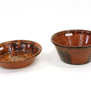 Two Redware Bowls by Unknown Artist