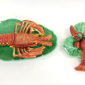 Majolica Figural Lobster Serving Pieces by Unknown Artist